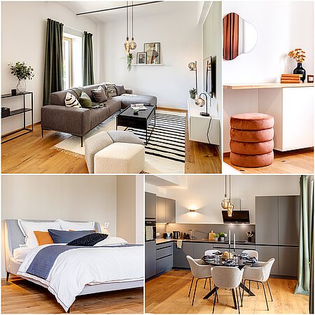 ID 12968: 美しい家具付きテラスフラット