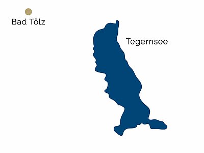 テーゲルン湖周辺の地図