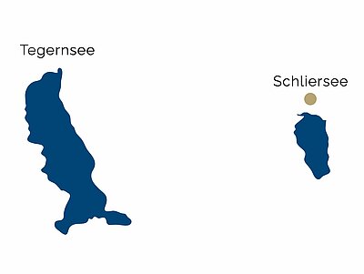 テーゲルン湖周辺の地図