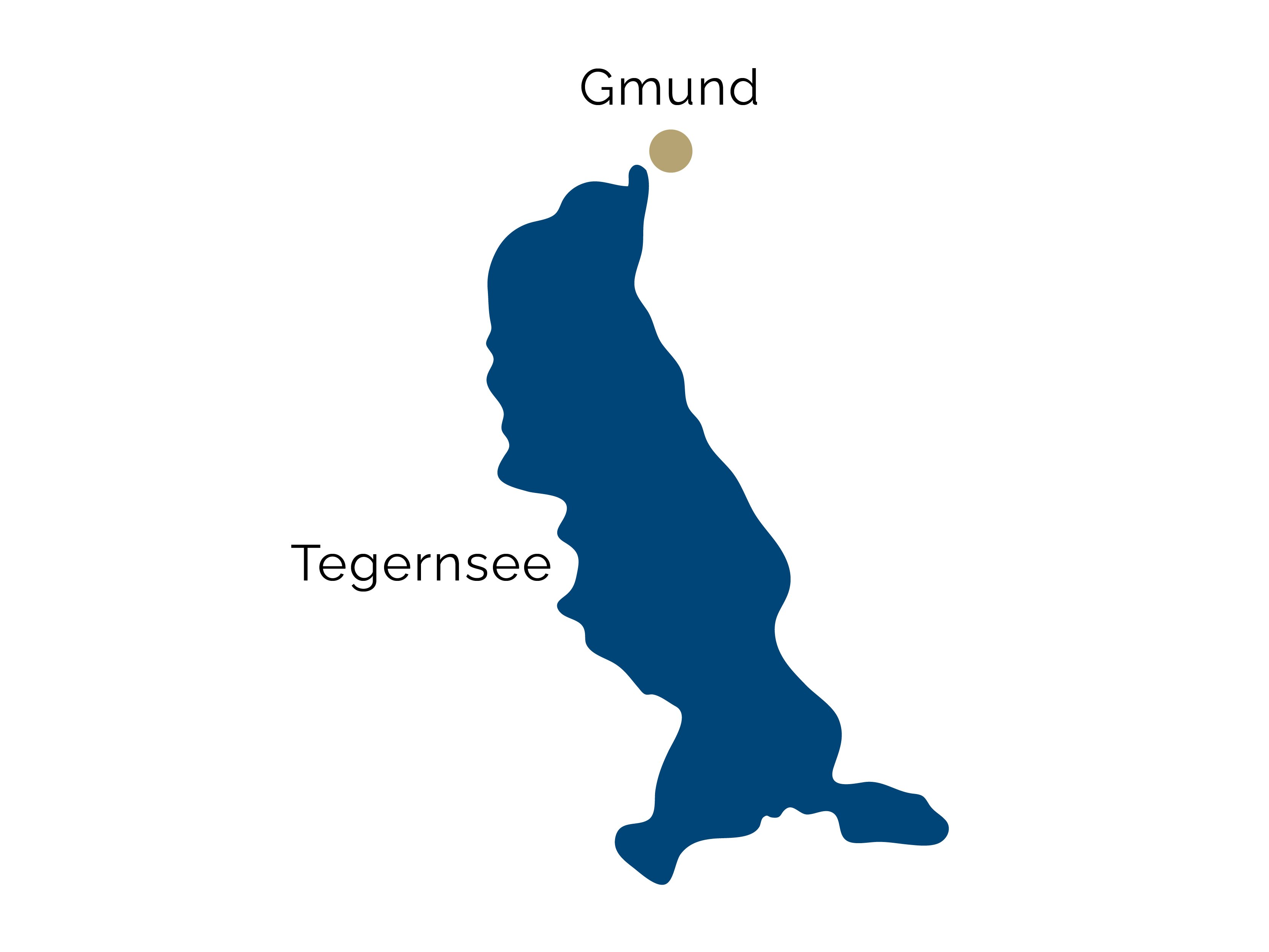 テーゲルン湖周辺の地図 