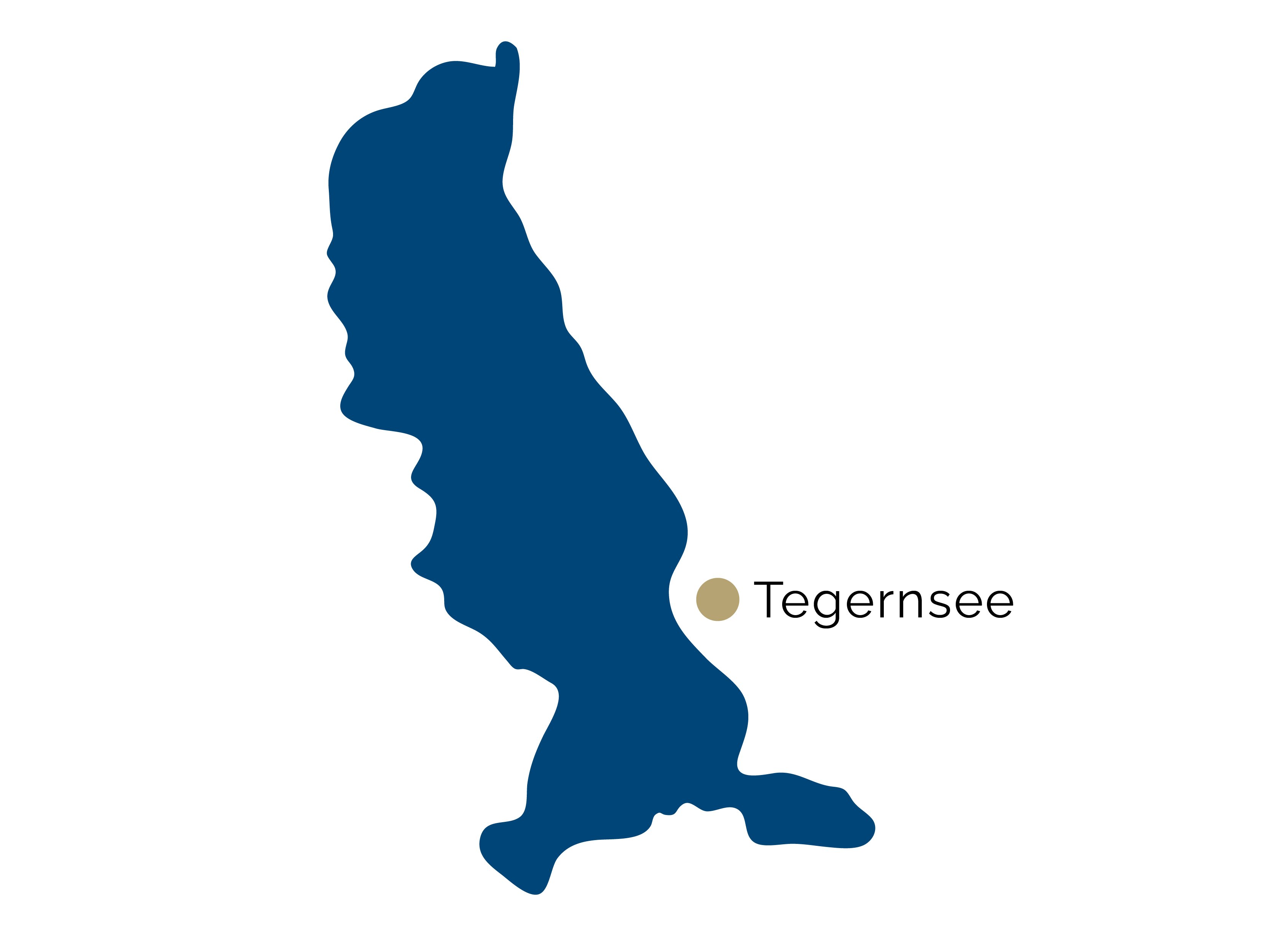 テーゲルン湖周辺の地図
